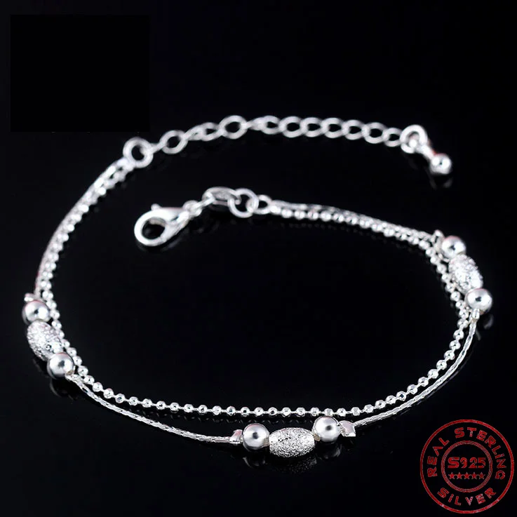 

New Female Personality 2021 Hot Trend Round Beads Charms Hand Chain 925 Sterling Silver Cool Girl Bracelet Bangle Gifts Jewelry