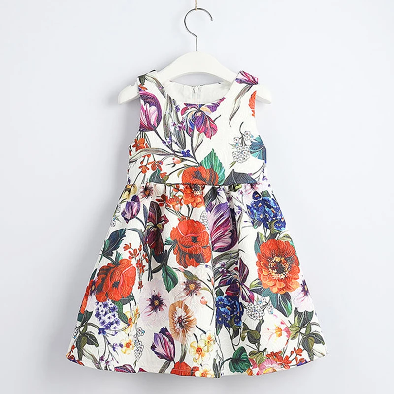 Beenira Girls Clothes 2021 New European And American Style Children Sleeveless Colorful Stripes Dress Design Kids Dresses | Детская