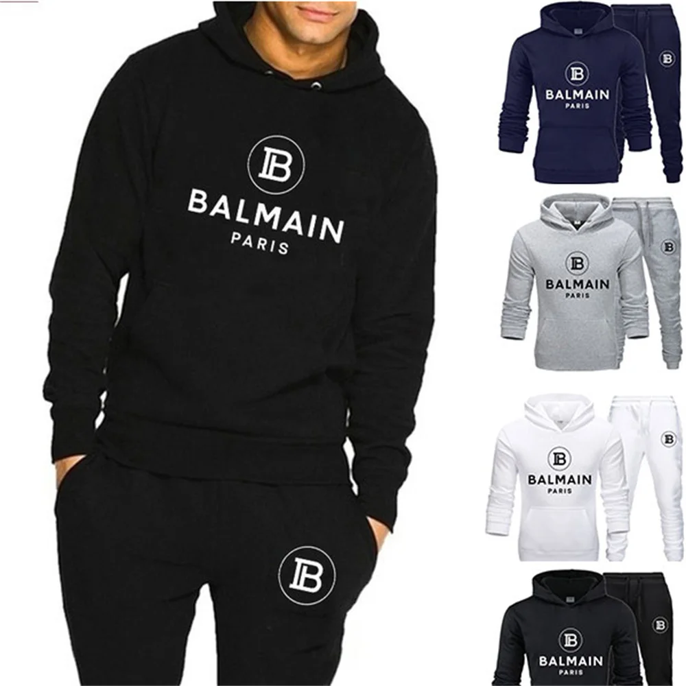 

Spring Autumn Fashion Clothing Tracksuit Men 2 Piece Set Hoodie+Sweatpants Hoody Mens Sweatshirt Sport Joggers conjunto hombre