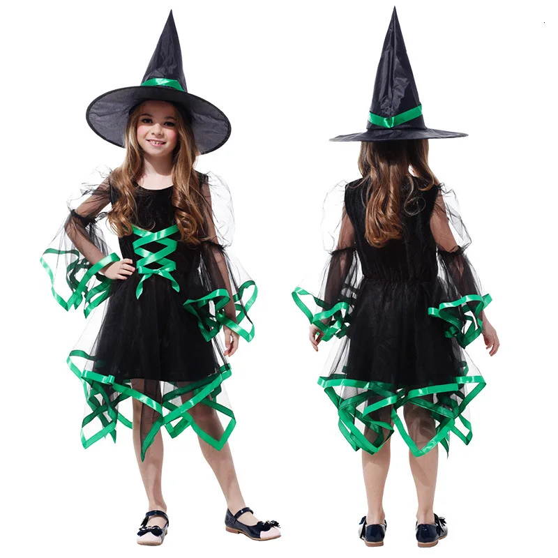 Новое поступление Хэллоуин вечерние Детский костюм ведьмы для косплея девочек