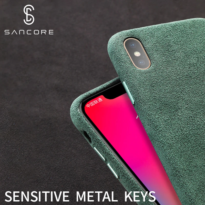SanCore для iPhone X Xr XS Max чехол для телефона кожаный Алькантара модный бизнес анти-падение кожа роскошный Премиум сотовый телефон анти-износ