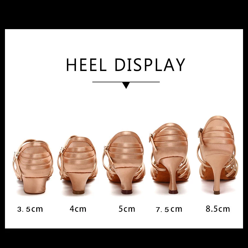 SWDZM Ballroom Dance Shoes Women Latin High Heeled Dancing Shoes Girls Salsa Tango Ladies Soft Bottom Party Pink Sandals 7/8.5cm