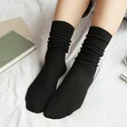 Японский стиль, Хлопковые женские носки, одноцветные, Ретро стиль, длинные носки, мягкие, дышащие, черные, белые, Прямая поставка