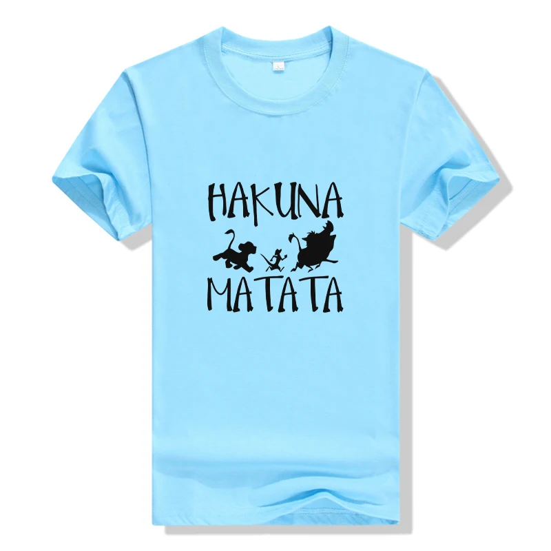 HAKUNA MATATA женская футболка летняя Tumblr 2019 короткий рукав принт мультфильм белая