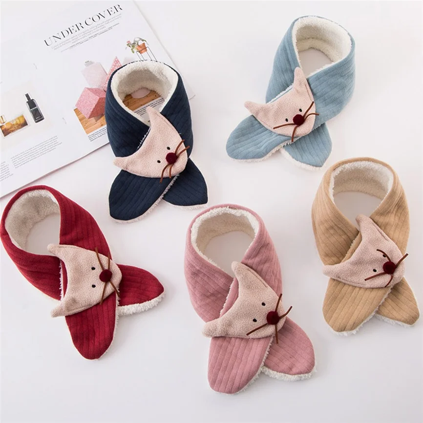 Мягкий детский зимний шарф для мальчиков и девочек бархатный милый теплый с