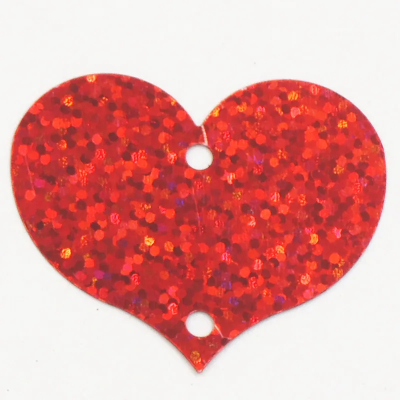 

20pcs 38*40mm Laser Holographic Christmas Heart Leaves PVC Paillettes DIY Sequins party Craft Lentejuelas Hang shade accessories