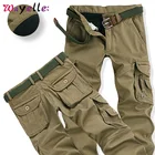 Мужские зимние штаны толстые теплые брюки цвета хаки уличная флисовая куртка с карманами меховые брюки плюс размер 38 40 стиль сафари мешковатые мужские штаны