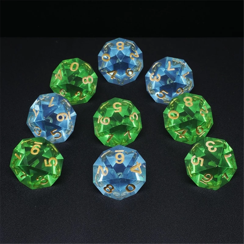 

RPG Dice Board Game set of 7 D4 D6 D8 D10 D12 D20 Transparent Sharp Resin Dice D2TC