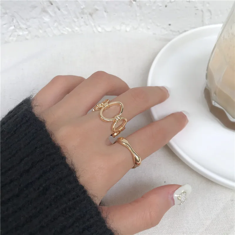 

Light luxury ring female fashion personality unadjustable niche design hipster cold wind index finger middle finger ring