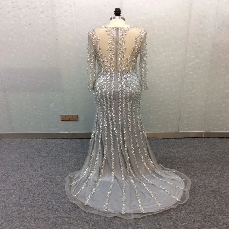 Серебряное новое длинное платье, vestido longo abiye gece elbisesi, официальное платье, украшенное бисером, abendkleider, новое платье
