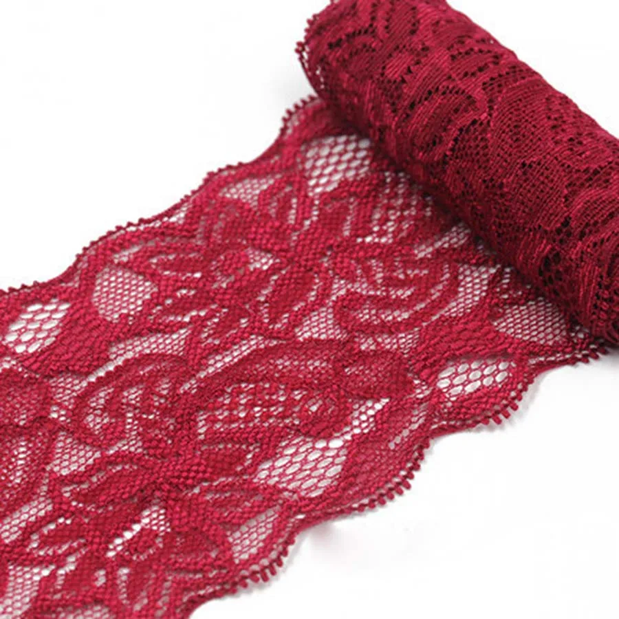 African Lace Fabric Trims 2meter 8cm Width Elastic Embroidery DIY Craft Sewing Decorative Ribbon for Garment Wedding | Дом и сад