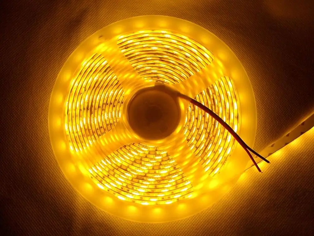 

DIY LED U-HOME Xmas Light 5M/Reel 300Leds SMD5050 60leds/M LED Strip Light Golden Light Waterproof IP65 for Holiday Party