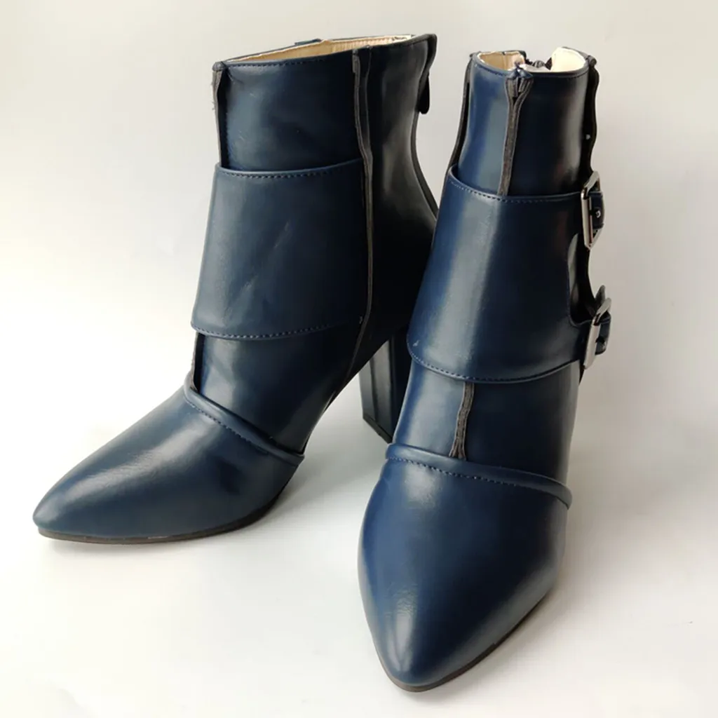 Женская обувь на высоком толстом каблуке ковбойские сапоги для женщин пикантная