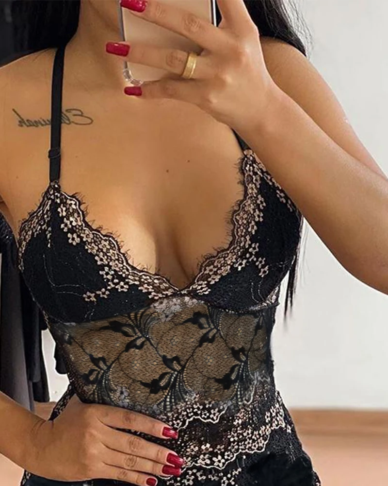 Summer Women 2 Pieces Lace Floral Print Cami Pajama Set 2022Femme Spaghetti Strap Lingerie Shorts Suits Eyelash Lace Sleepwear
