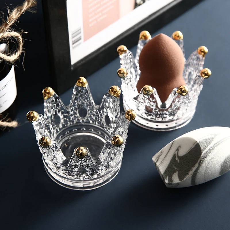 Скандинавская стеклянная рельефная Корона подсвечник Хрустальная пепельница
