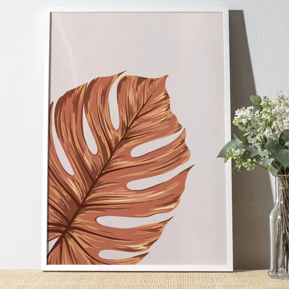 

Vintage Turtle Leaf Geometric Mountain Landscape Nordic Poster Wall Art Canvas Painting Wall Pictures For Living Room Unframed