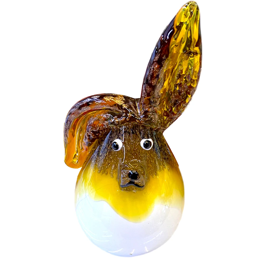 

Hand Blown Glass Rabbit Figurines Handmade Wild Animal Paperweight Glass Sculpture Table Ornament Home Decoration Gift