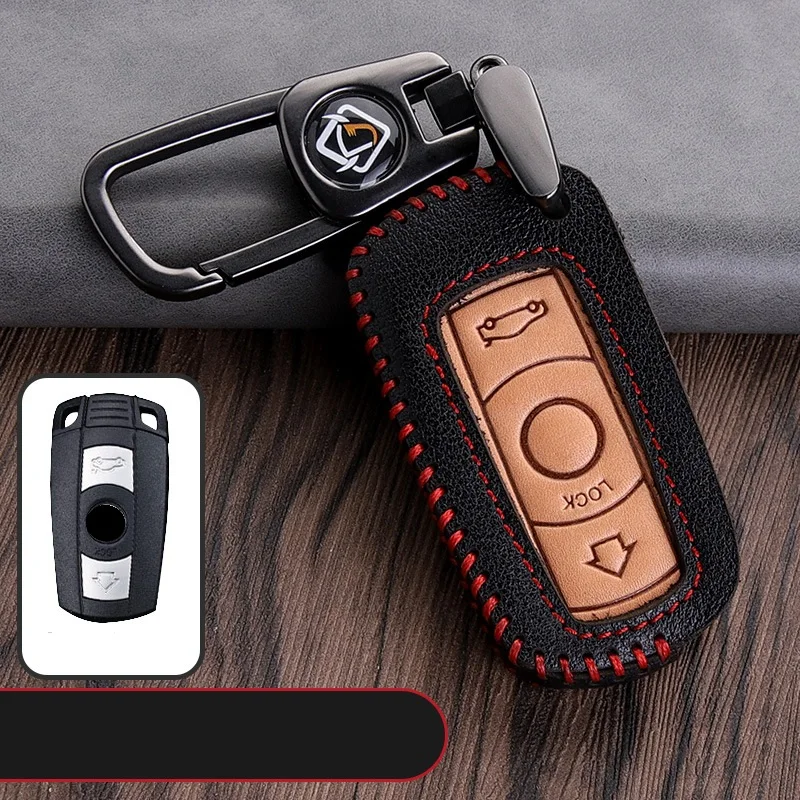 

Genuine Leather Key Skin Protect car key Case Cover For BMW X1 X5 X6 Z4 Old 1Series 3Series 5Series 6 Series remote car key