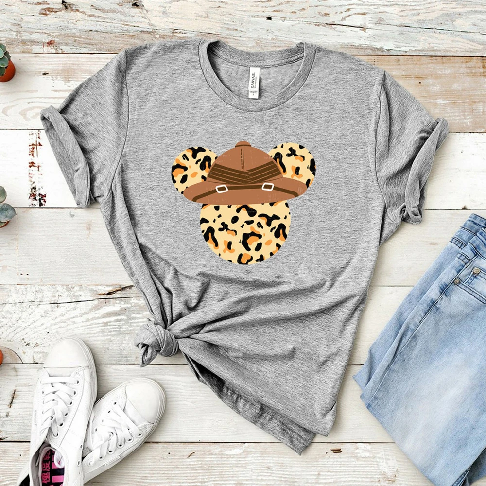 Забавная леопардовая футболка с графическим принтом Микки Мауса Best Day Ever Minni mouse