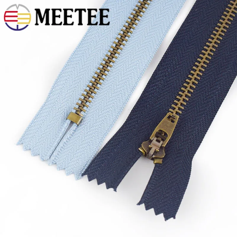 Meetee 10 шт. 10/13/15/18 см 4 # закрытые металлические сумки на молнии для брюк карман с
