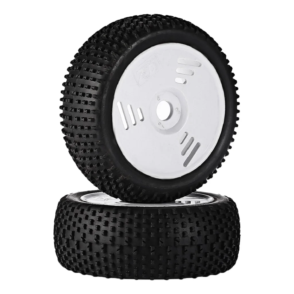 1 Pair RC 1:8 Off-Road Car Tire with Wheel Rim for VP-PRO ZDRacing HPI FS White+Black | Parts &amp Accs