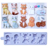 cat and mouse silicone mold fondant cakes decorating mould sugarcraft chocolate baking tools kitchenware for cakes gumpaste form