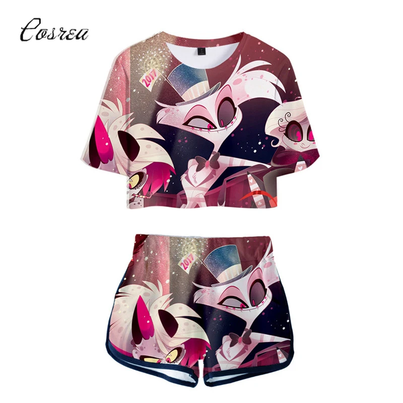 Alastor аниме хазбин Косплей отель шорты спортивный костюм футболка Charlie тройники