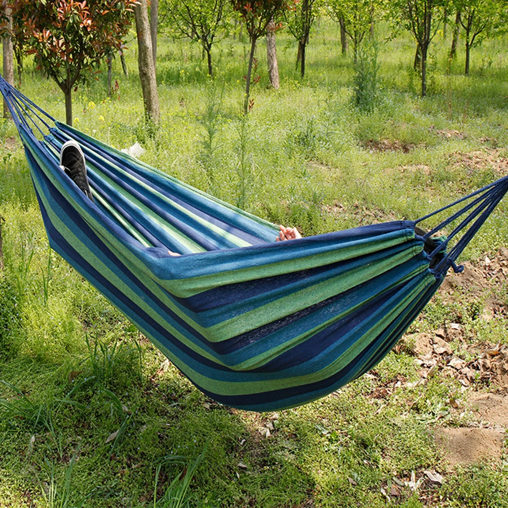 

Camping Hanging Hammock Portable Outdoor Travel Swing Lazy Chair Canvas Hammocks for Home Yard Relaxation Ornaments