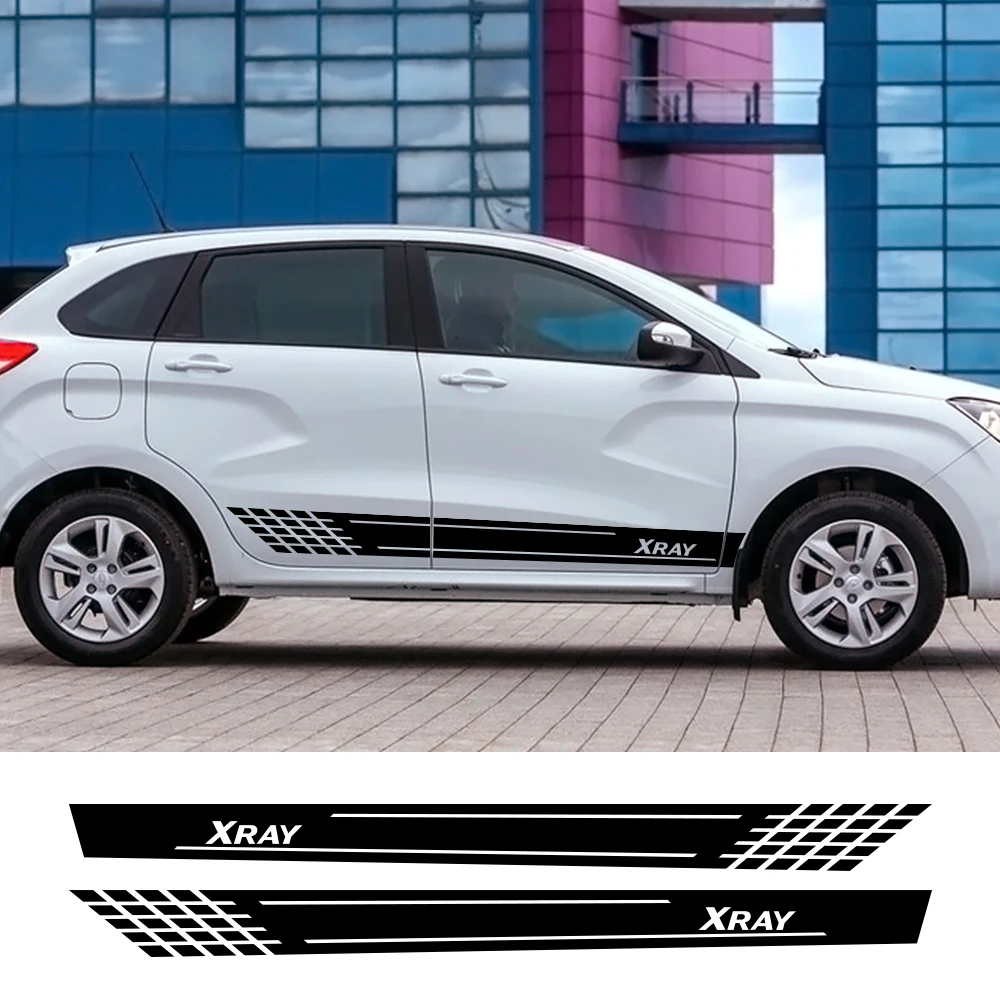 2 шт. автомобильный боковой двери наклейки для Lada X Ray крест Сина &quotсделай сам&quot с