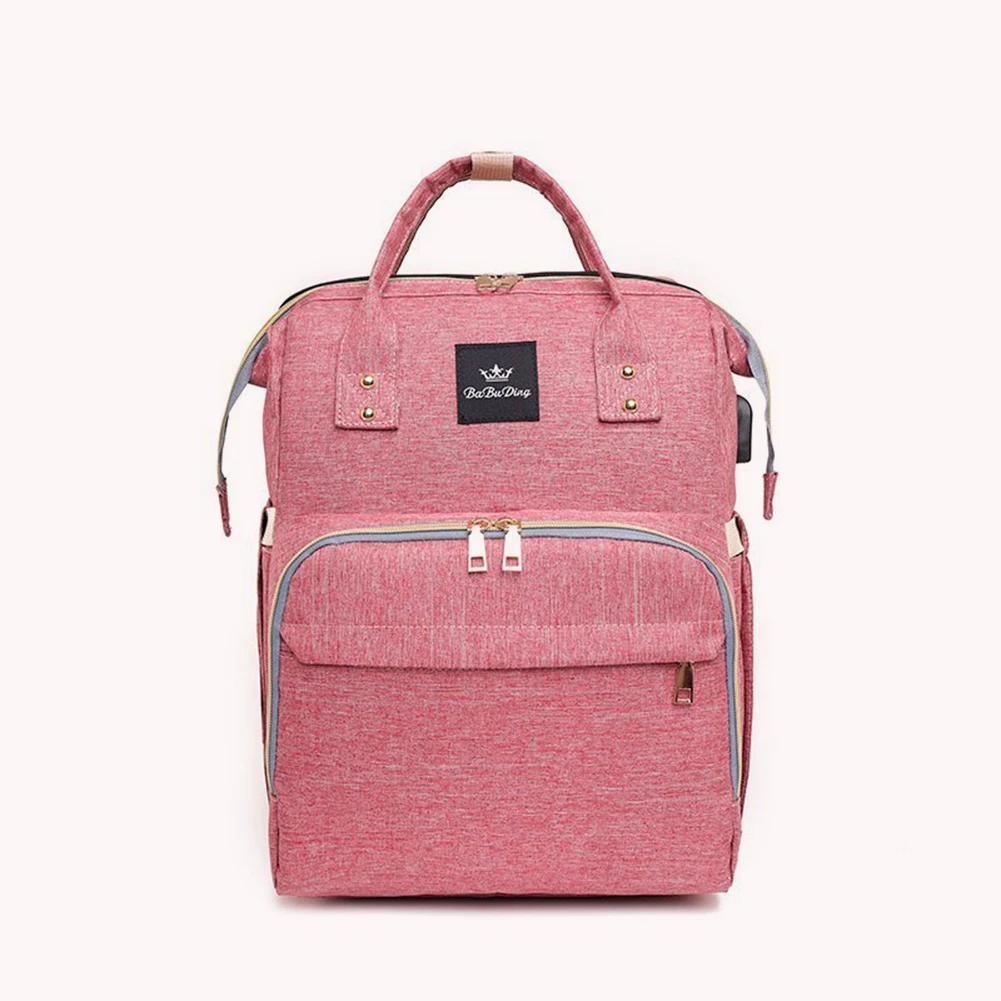 

Folding Portable Baby Crib Bed Mommy Bag Backpack Waterproof Maternity Nappy Bag Stylish Folding Crib Nappy Bags