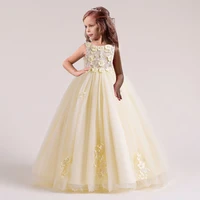 little girls champagne bridesmaid dress girl kids dresses for childrens pageant ball gown flower prom gown princess dress