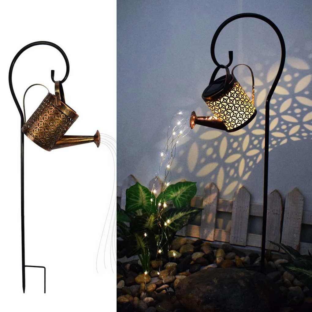 

2pcs Kettle Light String Solar Power LED Lawn Lamp Garden Shower Lamp String Iron Outdoor Yard Art Decoration Landscape Light