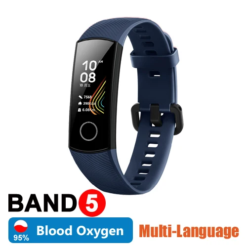 Band 5 Blue Huawei Honor Band 4 Band 5 Смарт-часы 50 м Водонепроницаемый фитнес-трекер AMOLED сенсорный экран для сердечного ритма монитор сообщение шоу - Цвет: Band 5 Blue