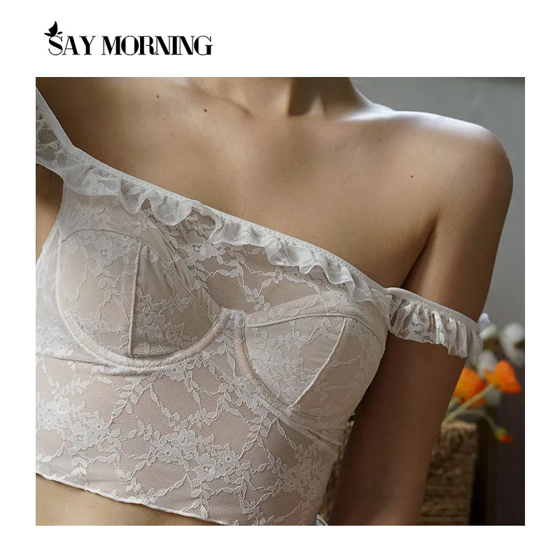 Женский кружевной бюстгальтер с оборками SAY MORNING тонкий Бралетт из мягкой стали