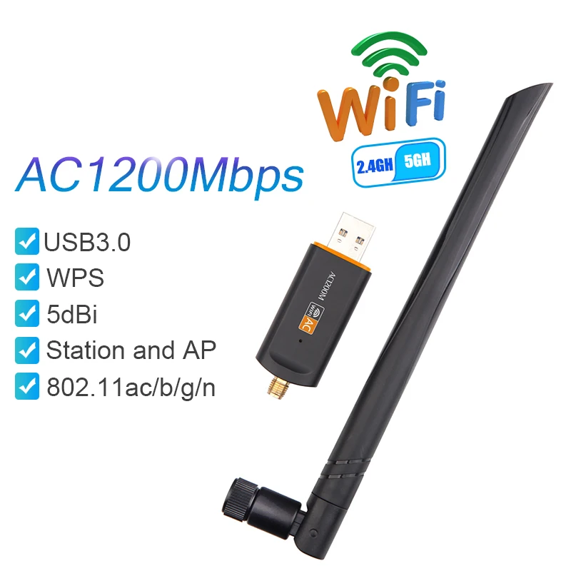 AC1200Mbps USB3.0 Wifi адаптер RTL8812CU IEEE802.11ac двухдиапазонный 5 ГГц 2 4 Беспроводная сетевая