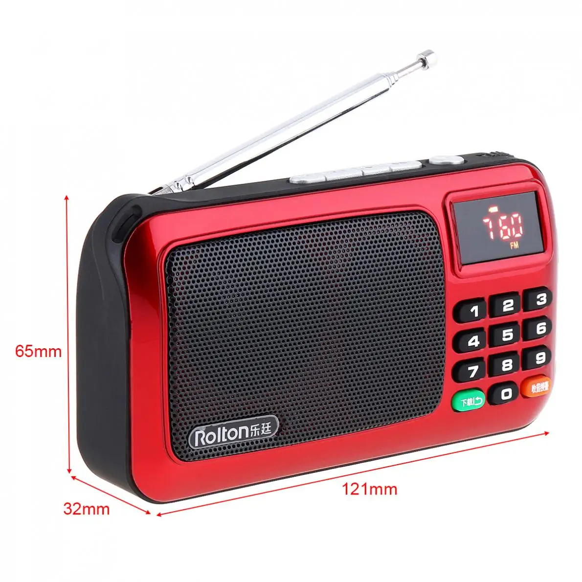 Портативная мини Колонка Rolton W405 с TF картой USB FM для пожилых людей ЖК дисплеем