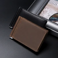 good touch real cow first layer leather business men wallet with cash clip