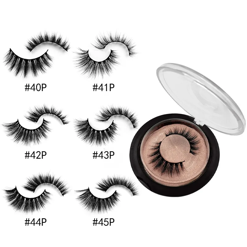 

1 Pair 3D Faux Mink Hair False Eyelashes Thick Mix Nature Long Wispy Make Up Reusable Eye Lashes Extension Portable With Case