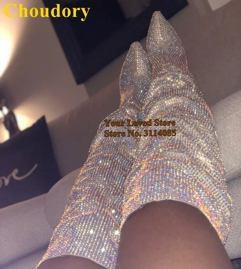 Рождественская вечеринка чрезвычайно роскошные женские ботинки с кристаллами