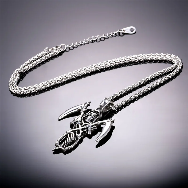 Ожерелья и подвески Collare в стиле панк-рок с черепом ожерелье из нержавеющей стали