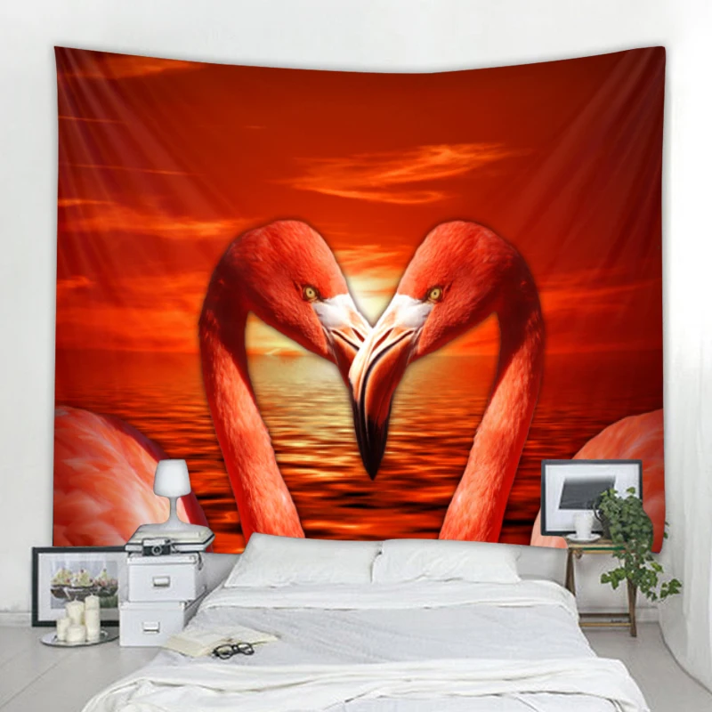 

Flamingo Tapestry Mandala Bohemian Tapestry Art Deco Blanket Curtain Home Bedroom Living Room Decoration Bohemian Hippie