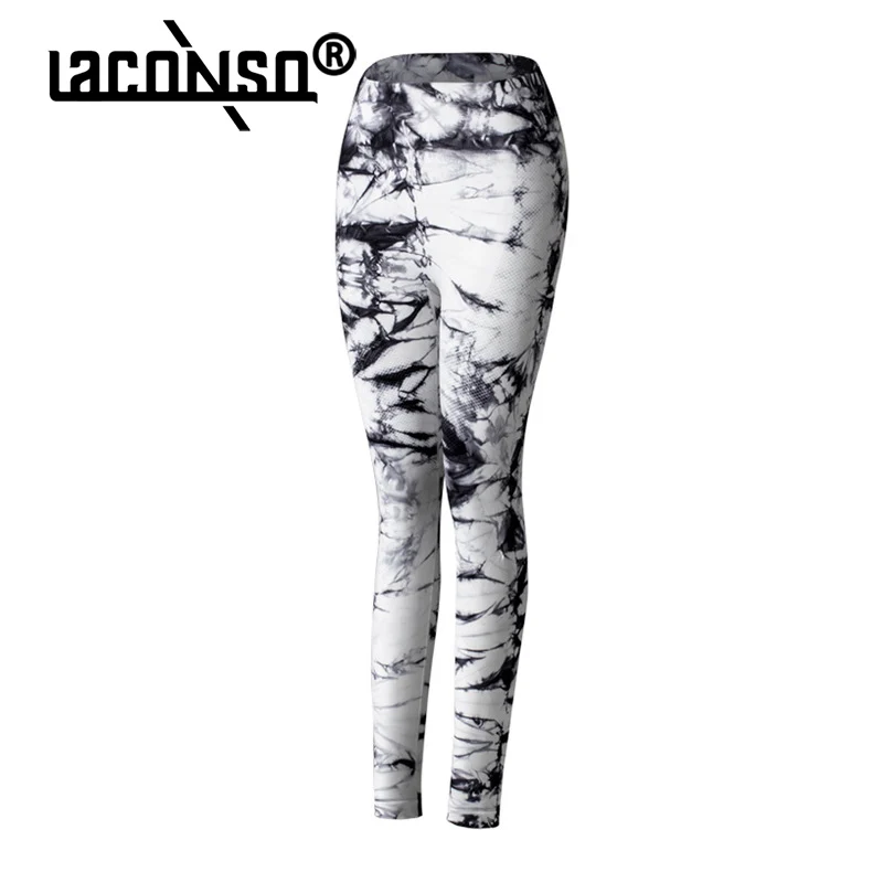 

LACONSO Women's Leggings Pants For Sports Tights Yoga Fitness Gym Clothing High Waist Push Up Sportswear Trousers Summer Female