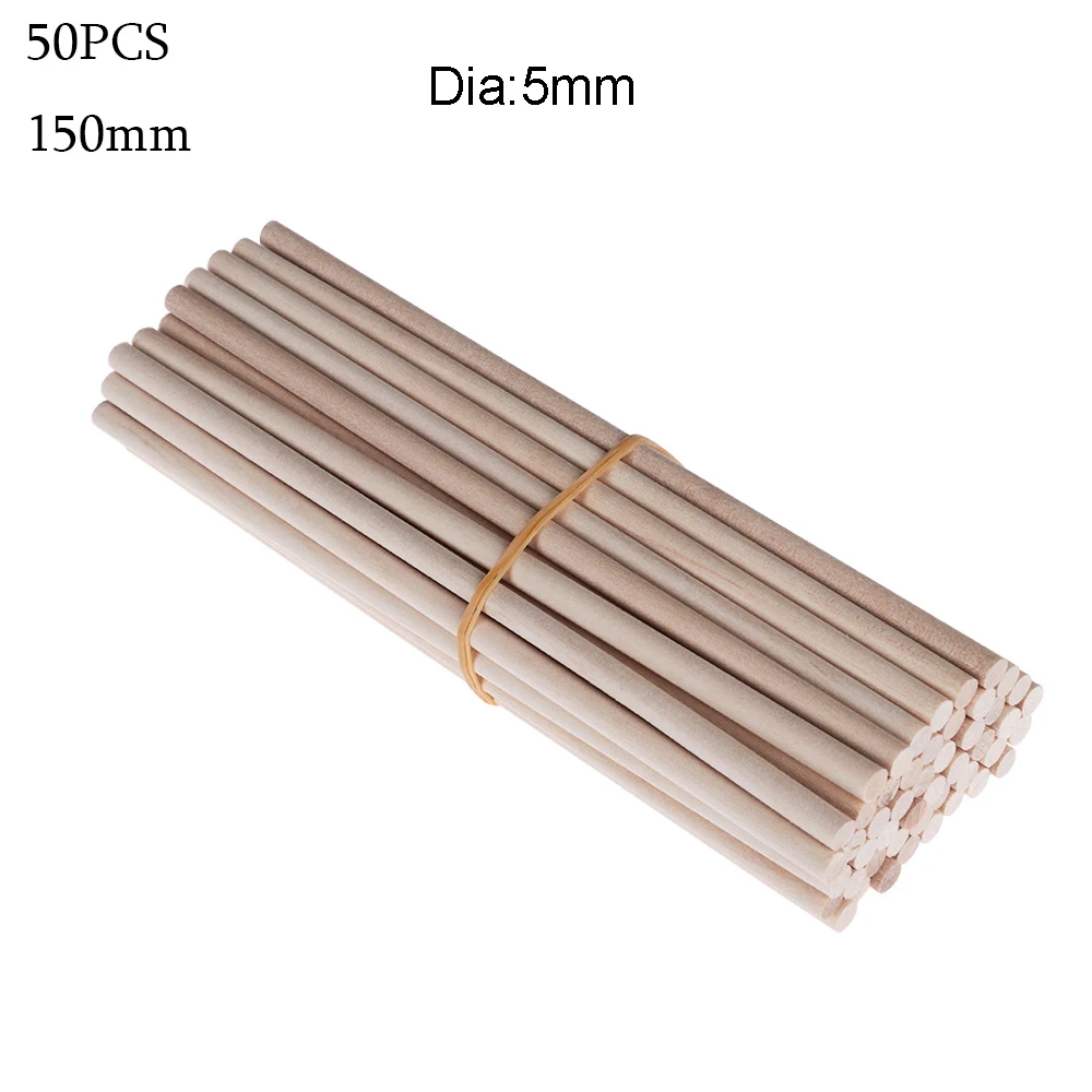 50pcs-150mm Хит, 50 шт., 80 мм/100 мм/150 мм, сосновые круглые деревянные стержни, палочки, Премиум прочный деревянный дюбель для рукоделия, строительная модель, Деревообработка - Цвет: 50pcs-150mm