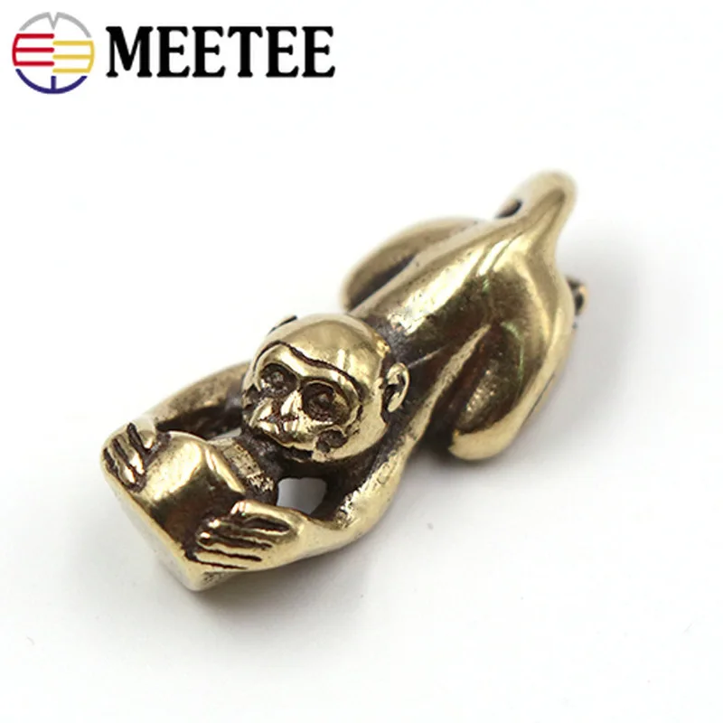 Meetee 1 шт./2 шт. Чистая медь обезьяна кулон крючок латунный брелок пряжки DIY Ручное