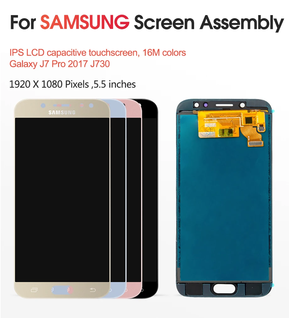 Регулируемая яркость TFT для 5,5 ''samsung Galaxy J7 ЖК+ сенсорный экран дигитайзер Замена для J7 Pro дисплей J730