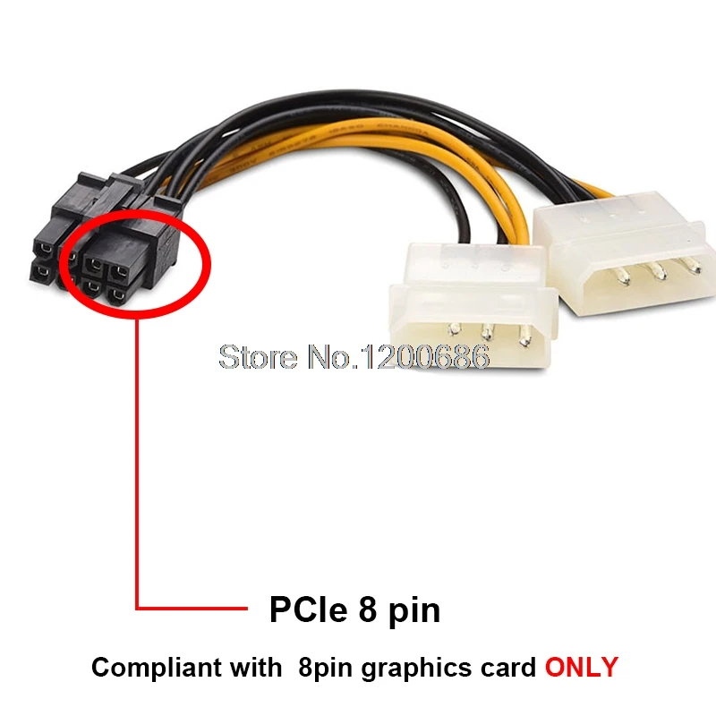 

15CM Molex 4 pin to 6-Pin PCI Express Video Card Pci-e ATX PSU Power Converter Cable Molex to Pcie 6 pin Adapter wire harness