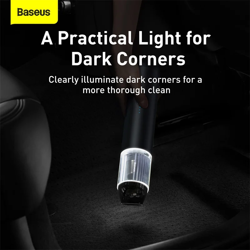 $74.66 Baseus Car Vacuum Cleaner Wireless Vacuum Cleaner 15000Pa with LED Light for Home PC Cleaning Portable Handheld Vacuum Cleaner