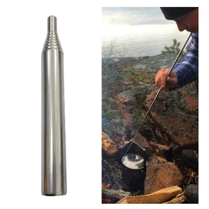 

1pc Stainless Steel Pocket Bellows Collapsible Air Blasting Campfire Tools