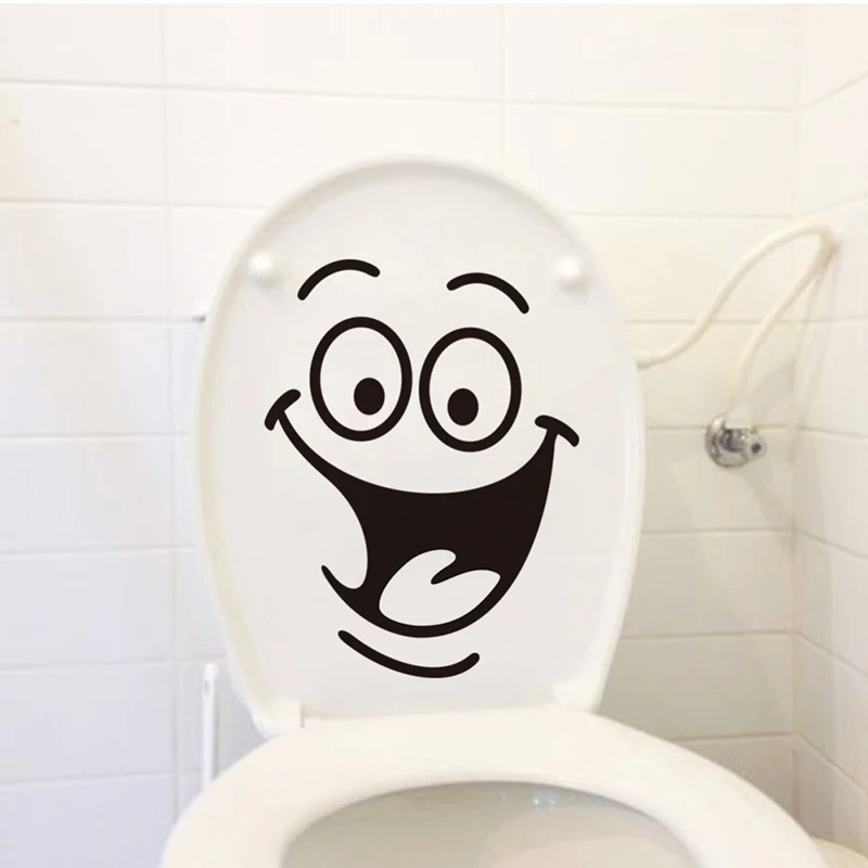 

Smiley Face Funny Toilet Sticker Bathroom Decoration Wall Stickers for Bedroom Kitchen House Home Car Door Decoration