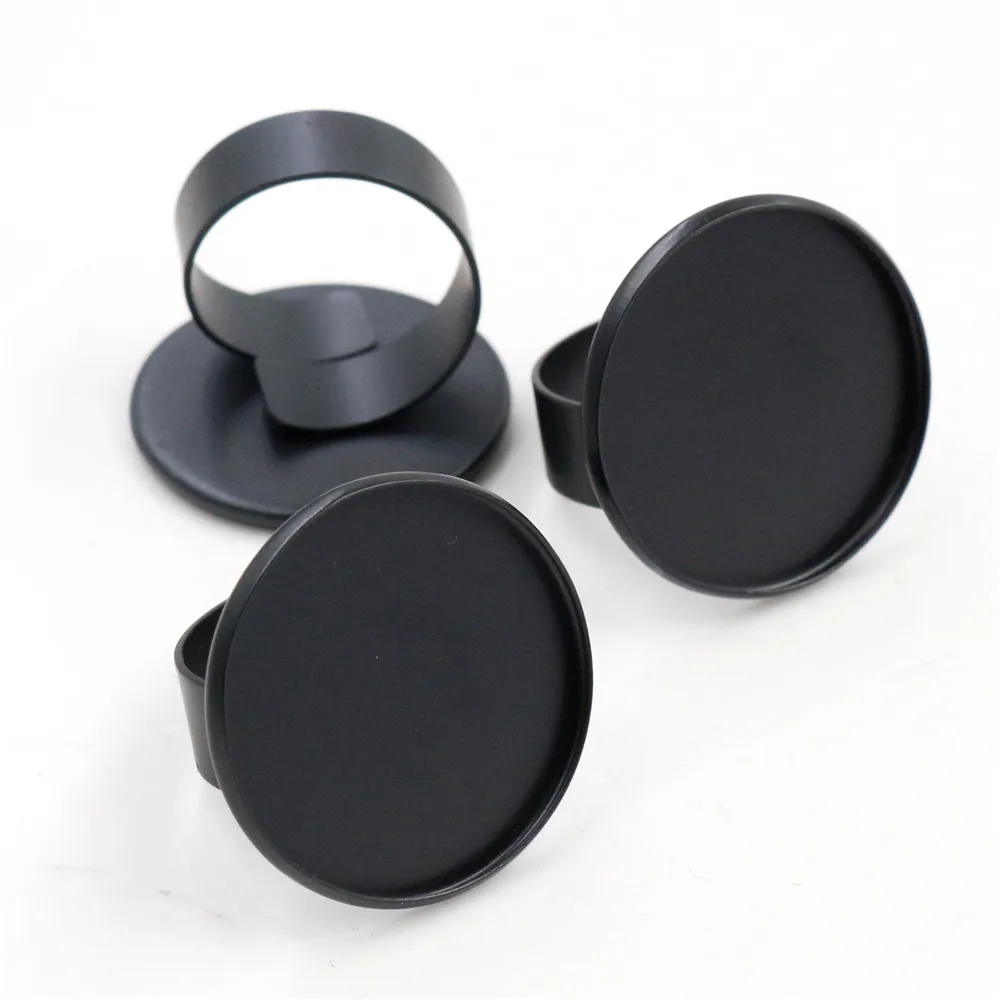 25 мм 5 шт. с черным покрытием 3 стиля латунные регулируемые настройки кольца